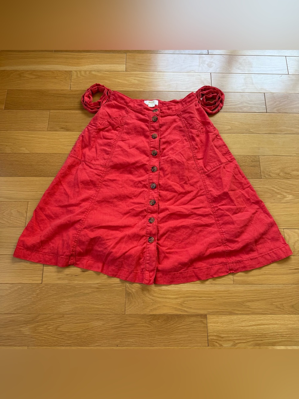 Maeve by Anthropologie Coral Button Front Skirt Womens Size 2